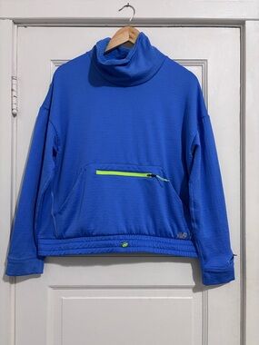 New Balance Royal Blue Turtleneck Sweater with Neon Yellow Accent